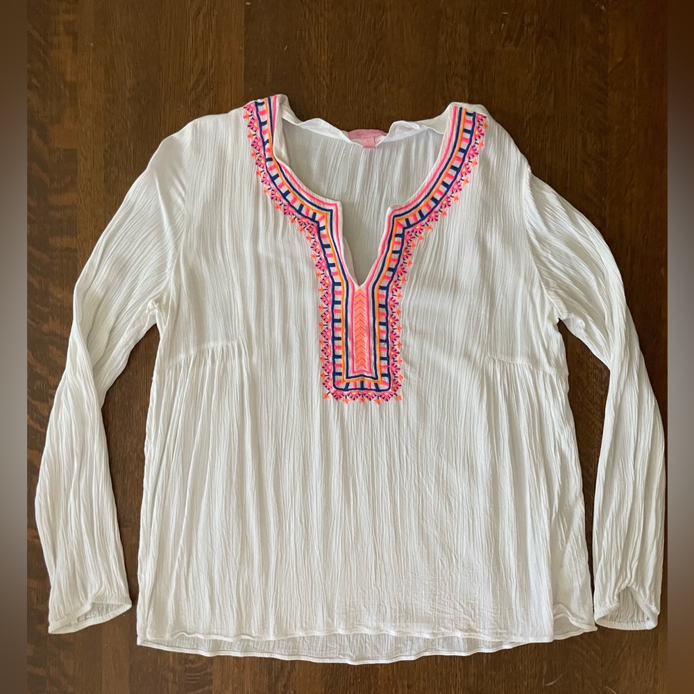 Lilly Pulitzer tunic top with embroidery